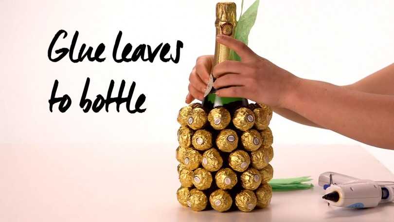 الأناناس DIY من الحلوى والشمبانيا: كيفية صنع خطوة بخطوة من الزجاجة - فئة رئيسية للمبتدئين والصور والفيديو