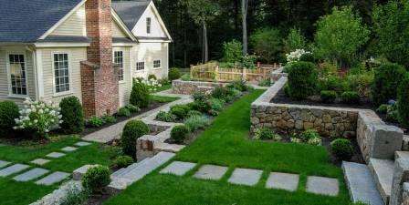 Piiri on jaettu neliöihin. Sivusto on jaettu neliöihin, joissa on tappi tai kuiva kalkki. Sitten istutuspaikat merkitään.