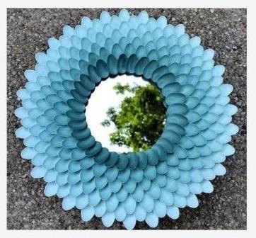 مرآة زينة مرآة مزخرفة بيديك من الملاعق