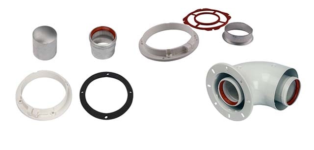 Adaptér na pripojenie koaxiálneho komína Prvky spojenia komína - adaptéry