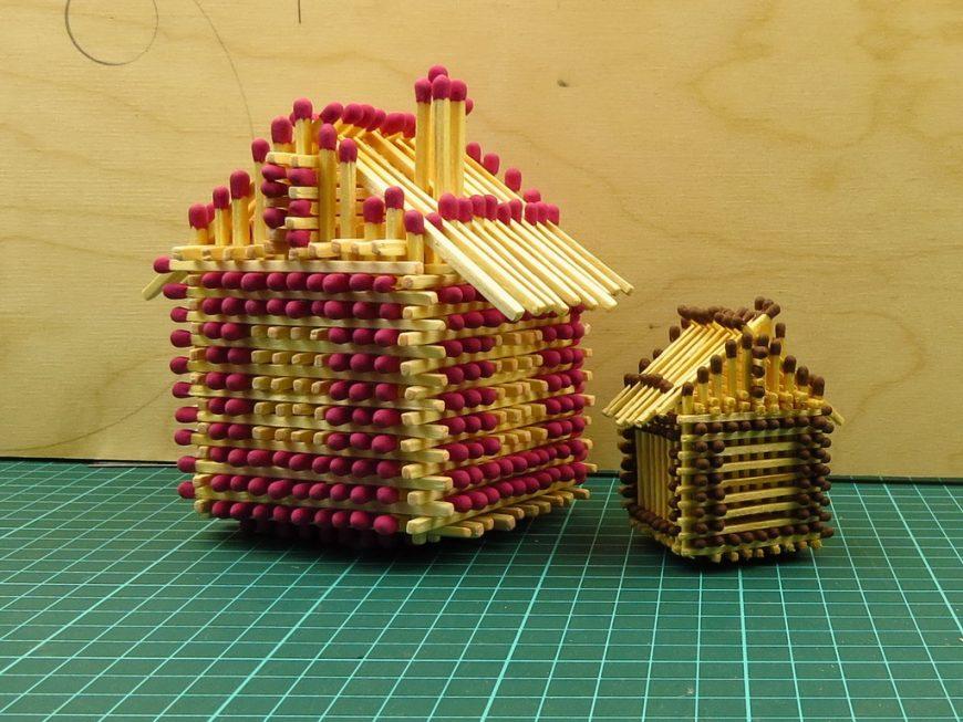 Hus, slot, kirke, tempel, godt: hvordan man laver af tændstikker uden lim med egne hænder, trin for trin instruktioner