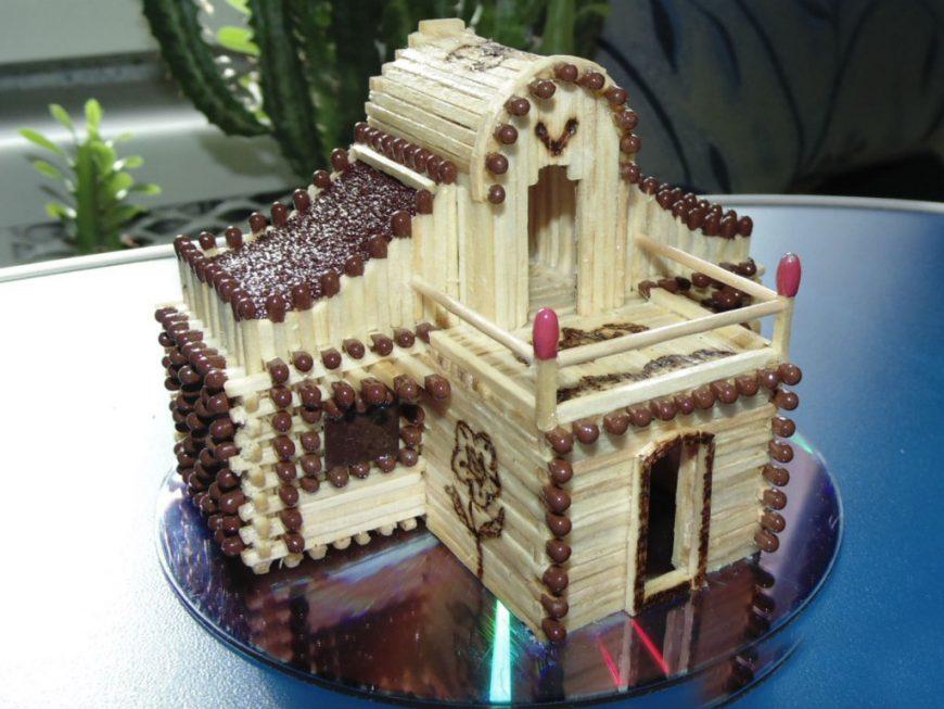 Hus, slot, kirke, tempel, godt: hvordan man laver af tændstikker uden lim med egne hænder, trin for trin instruktioner