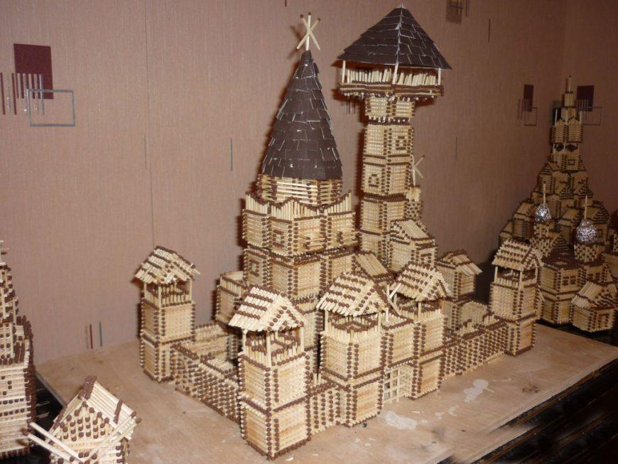 Hus, slot, kirke, tempel, godt: hvordan man laver af tændstikker uden lim med egne hænder, trin for trin instruktioner