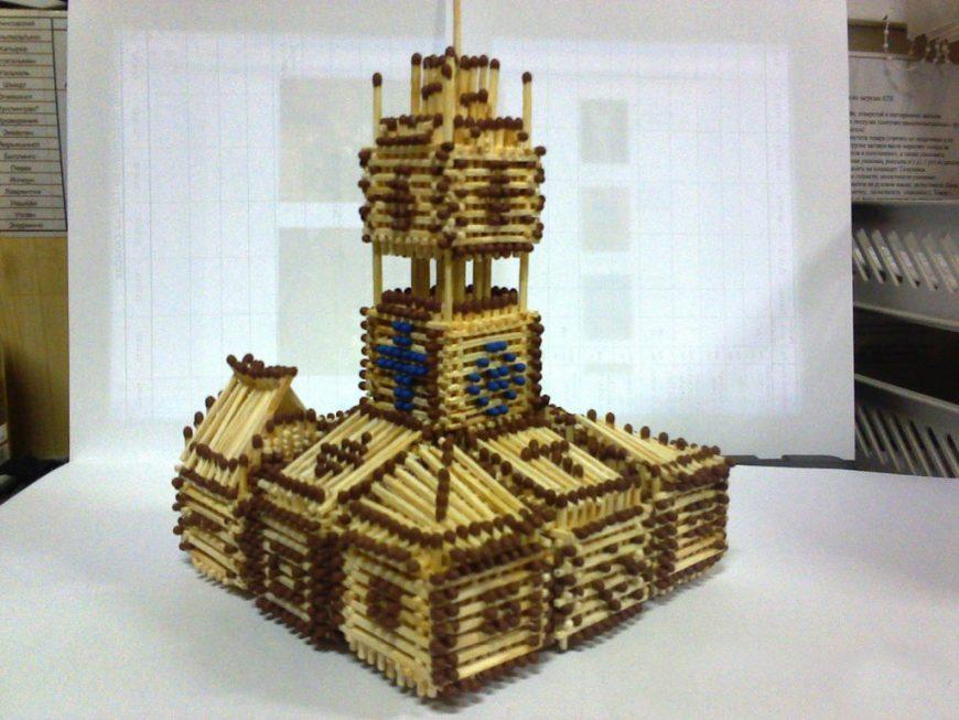 Hus, slot, kirke, tempel, godt: hvordan man laver af tændstikker uden lim med egne hænder, trin for trin instruktioner