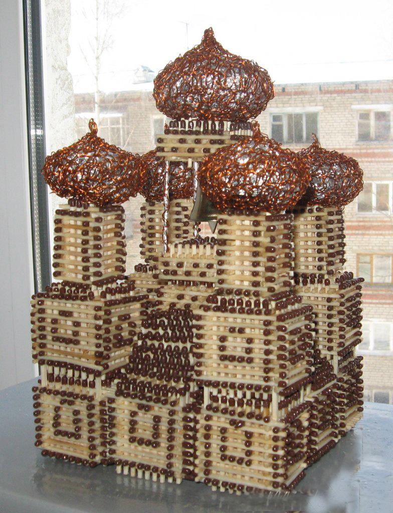 Hus, slot, kirke, tempel, godt: hvordan man laver af tændstikker uden lim med egne hænder, trin for trin instruktioner