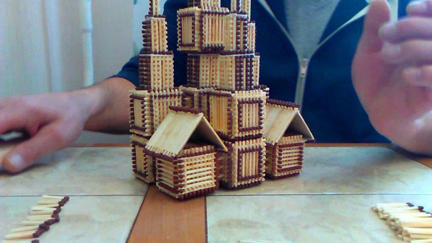 Hus, slot, kirke, tempel, godt: hvordan man laver af tændstikker uden lim med egne hænder, trin for trin instruktioner