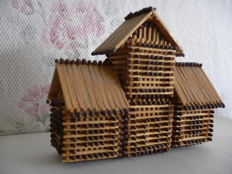 Hus, slot, kirke, tempel, godt: hvordan man laver af tændstikker uden lim med egne hænder, trin for trin instruktioner