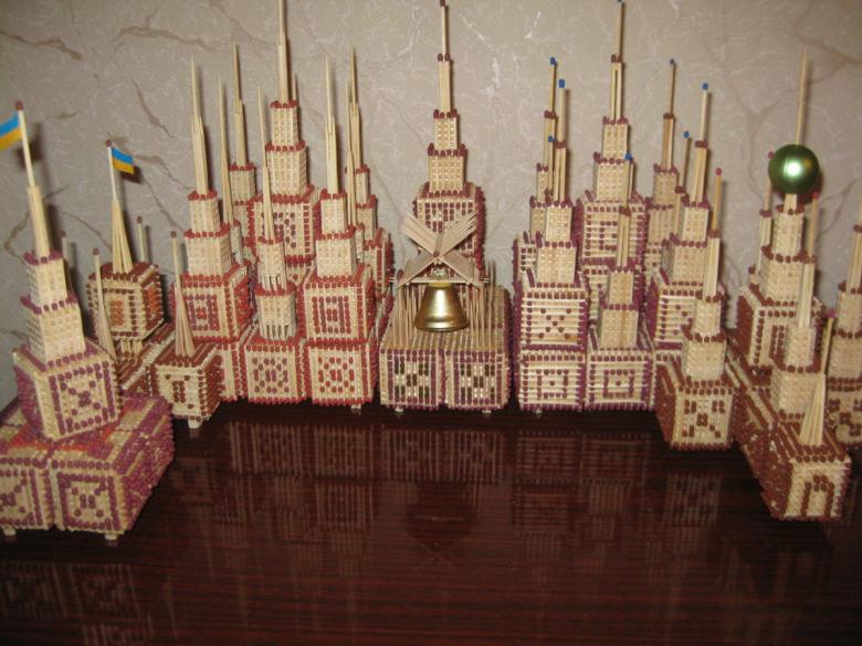 Hus, slot, kirke, tempel, godt: hvordan man laver af tændstikker uden lim med egne hænder, trin for trin instruktioner