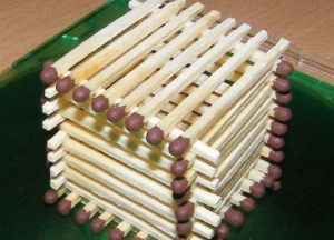 Hus, slot, kirke, tempel, godt: hvordan man laver af tændstikker uden lim med egne hænder, trin for trin instruktioner