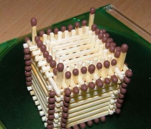 Hus, slot, kirke, tempel, godt: hvordan man laver af tændstikker uden lim med egne hænder, trin for trin instruktioner