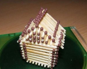 Hus, slot, kirke, tempel, godt: hvordan man laver af tændstikker uden lim med egne hænder, trin for trin instruktioner