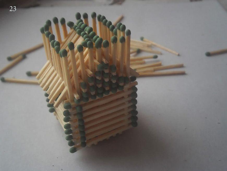 Hus, slot, kirke, tempel, godt: hvordan man laver af tændstikker uden lim med egne hænder, trin for trin instruktioner
