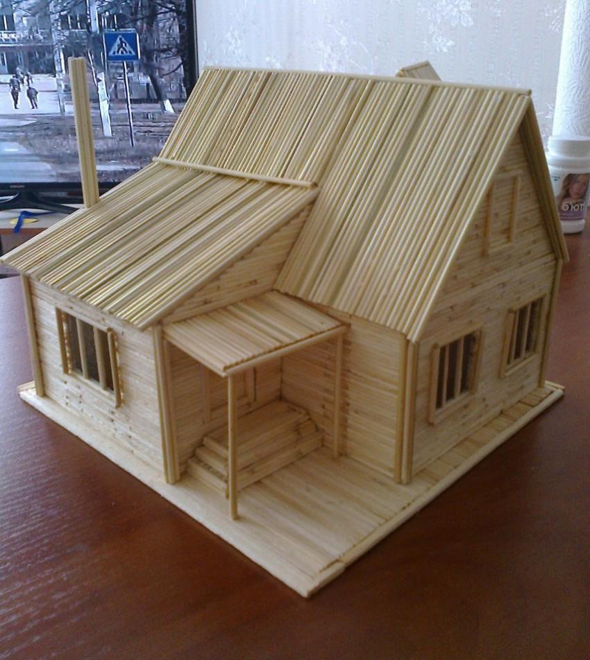 Hus, slot, kirke, tempel, godt: hvordan man laver af tændstikker uden lim med egne hænder, trin for trin instruktioner