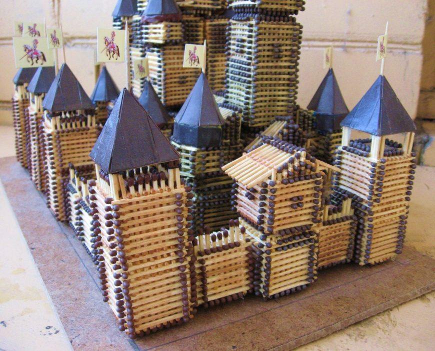 Hus, slot, kirke, tempel, godt: hvordan man laver af tændstikker uden lim med egne hænder, trin for trin instruktioner