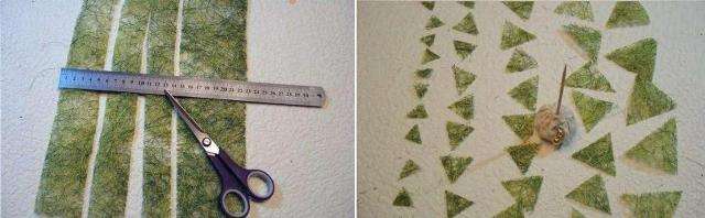 Είναι καλύτερα να κάνετε το πλάτος αυτών των λωρίδων διαφορετικό. Δεδομένου ότι το έλατο είναι πιο φαρδύ στο κάτω μέρος, και προς τα πάνω στενεύει με τον τρόπο ενός κώνου