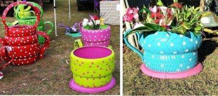 Tee teesetti omalla kiinteistölläsi käyttämällä yksinkertaista ja edullista materiaalia - renkaita.