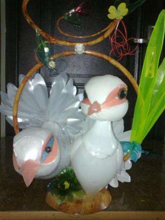 Χειροτεχνία από πλαστικά μπουκάλια. Φτιάξτε μόνοι σας περιστέρια. MK