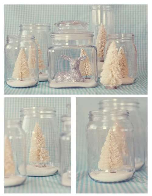 Uudenvuoden lahja: joulukuusi purkissa lumen alla