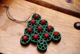 plochá rybia kosť - hračka vianočného stromčeka