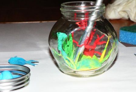 mini-akvarium ja plastilina