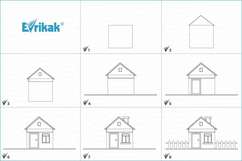 Ako nakresliť krásny dom svojich snov ceruzkou krok za krokom - ako nakresliť dvojpodlažný dom?