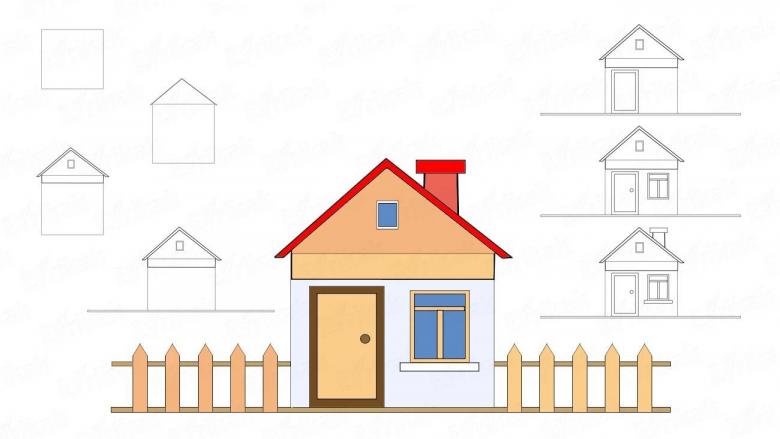 Ako nakresliť krásny dom svojich snov ceruzkou krok za krokom - ako nakresliť dvojpodlažný dom?