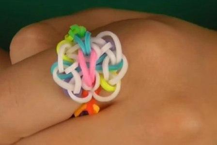 Kudota kukkasormus kuminauhoista omin käsin