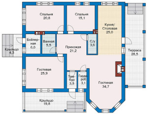 خطة المنزل مع غرفة الضيوف خطة المنزل مع غرفة الضيوف