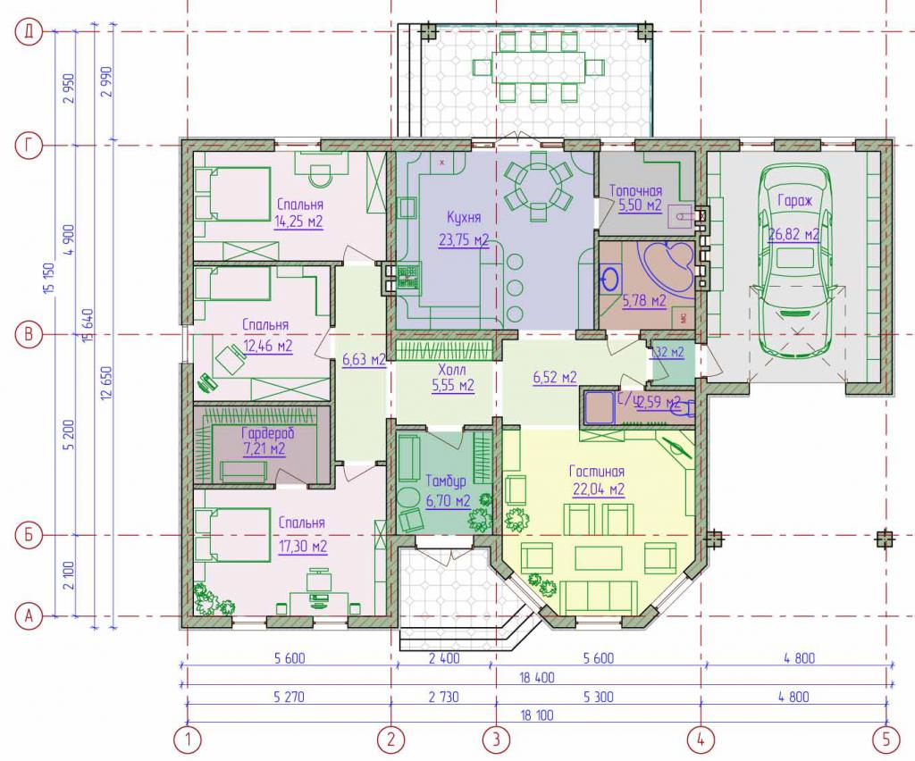 خطة البيت مع النقوش.