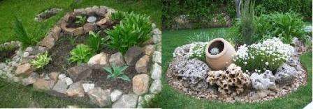 Μπορείτε να χρησιμοποιήσετε πέτρες διαφόρων μεγεθών, μπορούν να δώσουν ατομικότητα στο παρτέρι, αν οι μεγαλύτερες πέτρες τοποθετηθούν μέσα, τότε παίρνετε κάτι σαν ροκά.