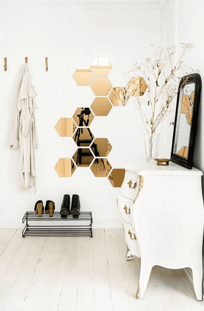 Spejle med bronze nuance på gangen