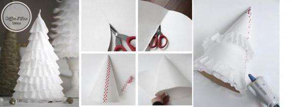 Juletræ lavet af pap - nytårs indretning af bordfotografiet