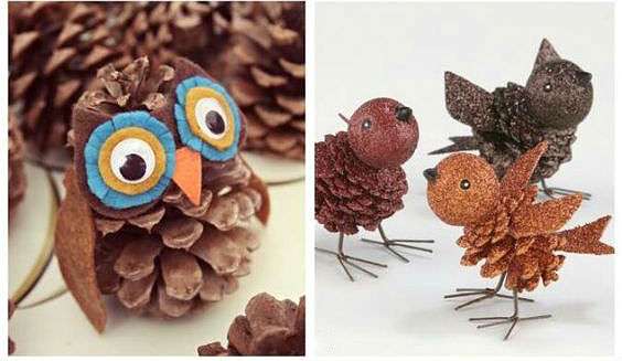 håndværk fra efterårsmaterialer i børnehaven