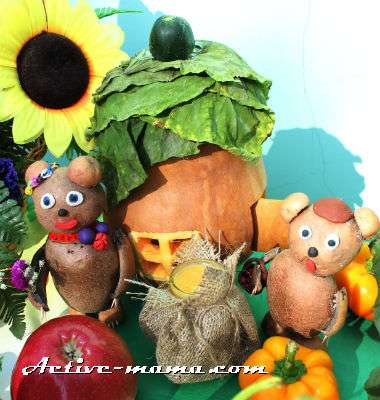 håndværk fra efterårsmaterialer i børnehaven