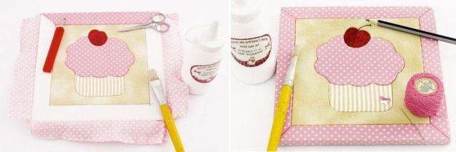 Ennen kuin asetat kankaan vaahtoon, rasvaa se liimalla.