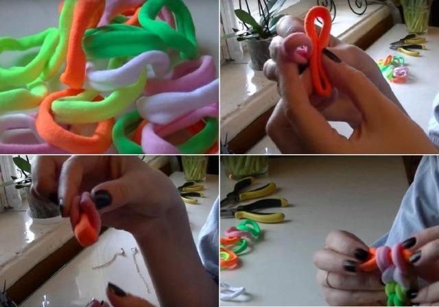 Náhrdelník - remeslá z gumičiek na vlasy