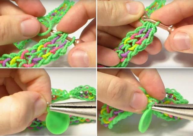 Aby ste náhrdelník odstránili, musíte na háčik preniesť štyri slučky