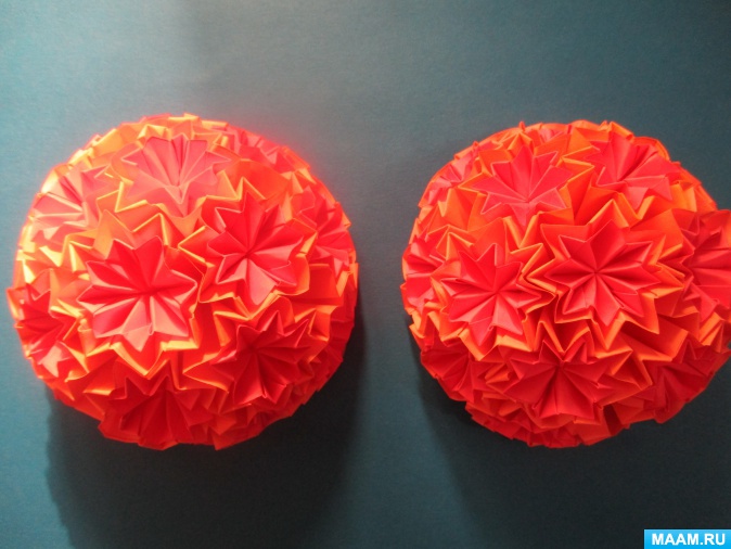 أمثلة صور Kusudama: ما هو - كيفية صنع كرة معيارية سحرية من الورق بيديك ، مخططات لتجميع زهور الأوريغامي