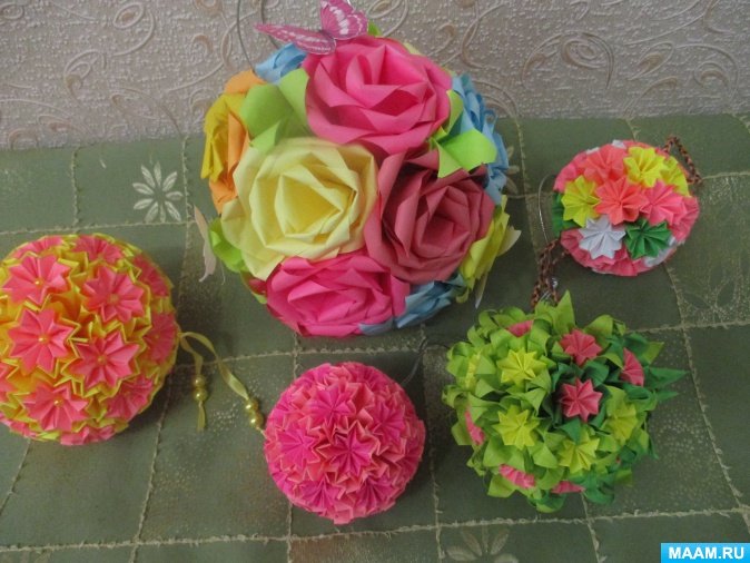 أمثلة صور Kusudama: ما هو - كيفية صنع كرة معيارية سحرية من الورق بيديك ، مخططات لتجميع زهور الأوريغامي