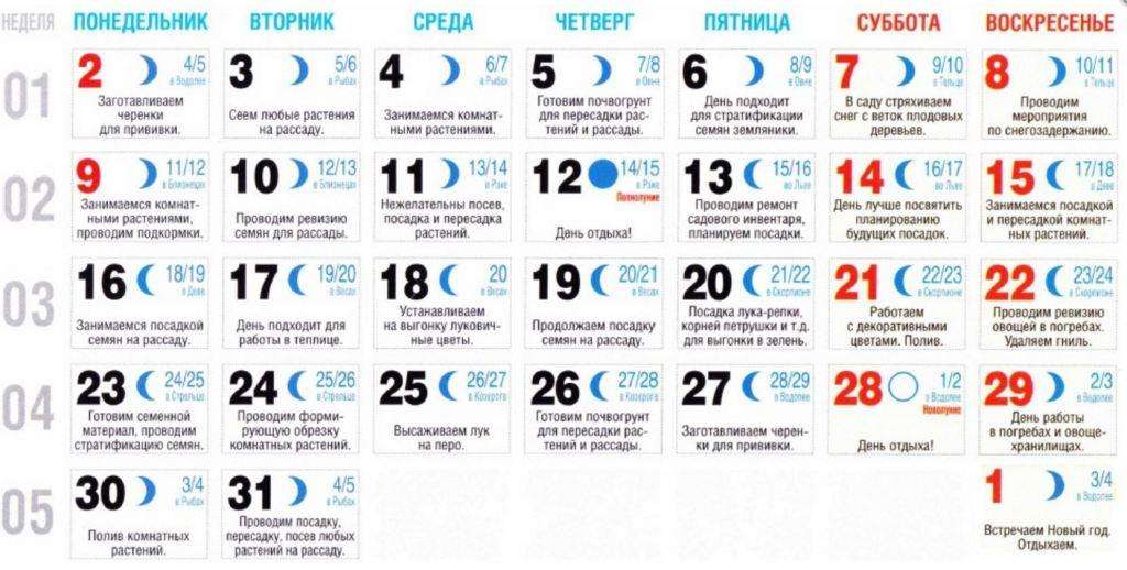 Kuun kylvökalenteri 2023