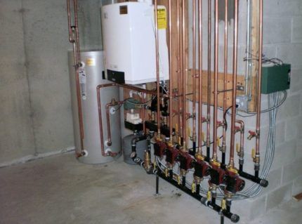 Výška pre montáž nepriameho vykurovacieho kotla Inštalácia BKN