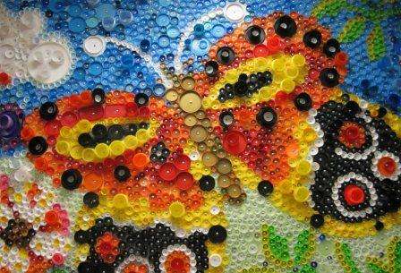 DIY håndværk fra plastflaskehætter