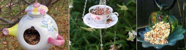 Lintujen syöttölaitteet romumateriaaleista