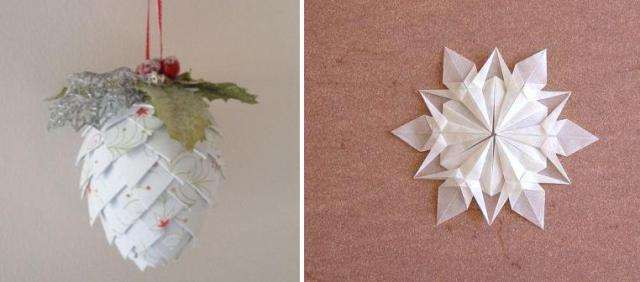 paperiset lumihiutaleet ja kartiot