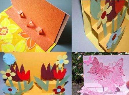 Lepíme náš kvet. Na polystyrénovú kocku najskôr prilepte väčší kvet, potom polystyrénovú kocku prilepte do stredu kvetu a prilepte na ňu menší kvet. Stred kvetu