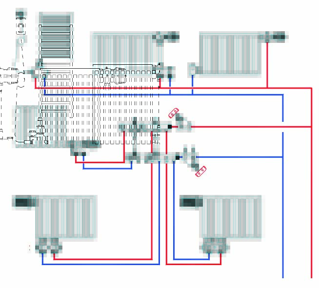 مخطط شعاع لتوصيل مشعات التدفئة