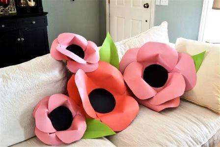 Stor papirblomstermesterklasse med foto