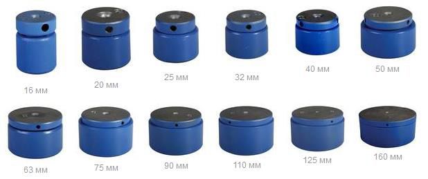 Dimensioner af loddejern dyser til polypropylen