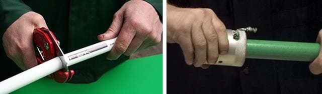 Skær og fjern plastrør før lodning Forstærket aluminiumsforstærkning