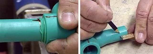 Regler for lodning af polypropylenrør - markering af armaturets nedsænkningsdybde Sådan markeres loddedybden på røret